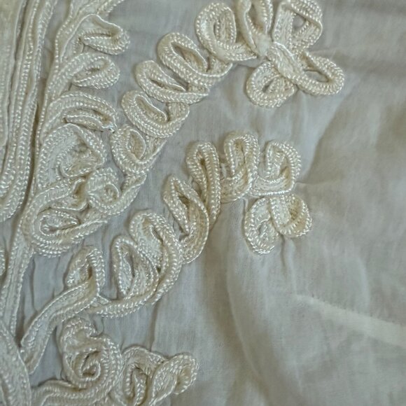 Soft Surroundings Off white Cream Embroidered Tunic Top M - Picture 9 of 11